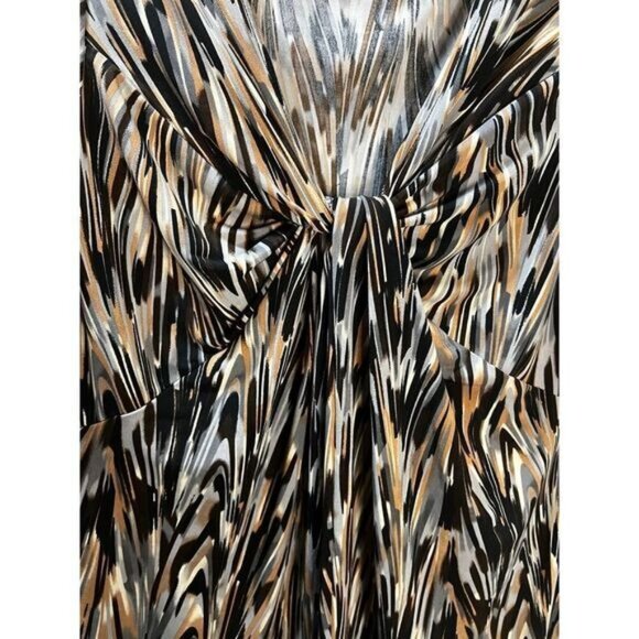 Grace Elements Printed Knot Front V Neck Mini Dress Small - Picture 4 of 5